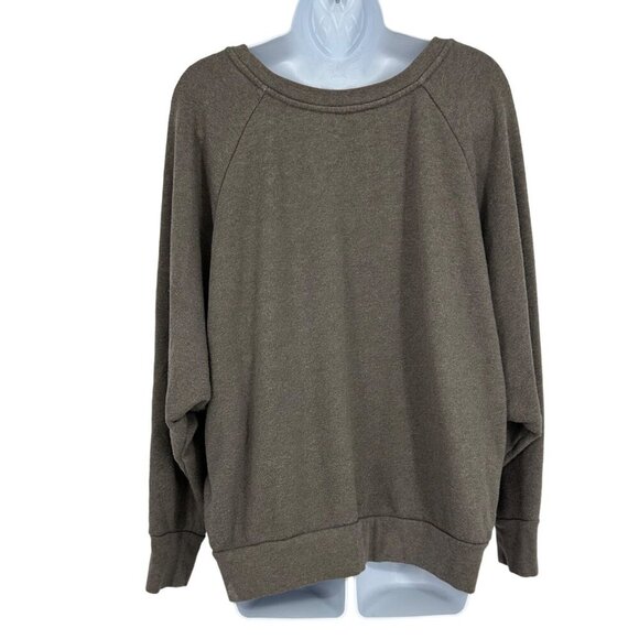 Free People Floral Lace Boat Neck Oversized Long Sleeves Sweatshirt Size L - Picture 3 of 8